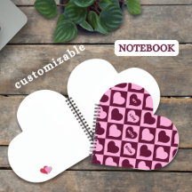 Custom Heart Checkerboard Pattern Bordeaux Pink -