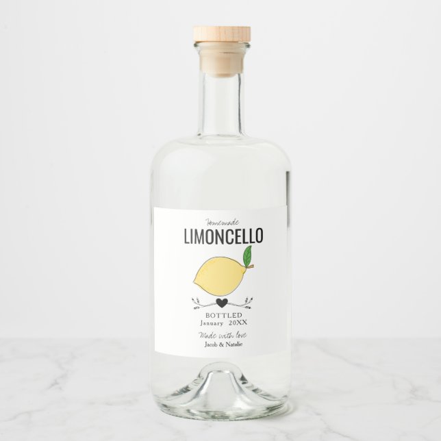 custom homemade limoncello wedding favor (Frente)