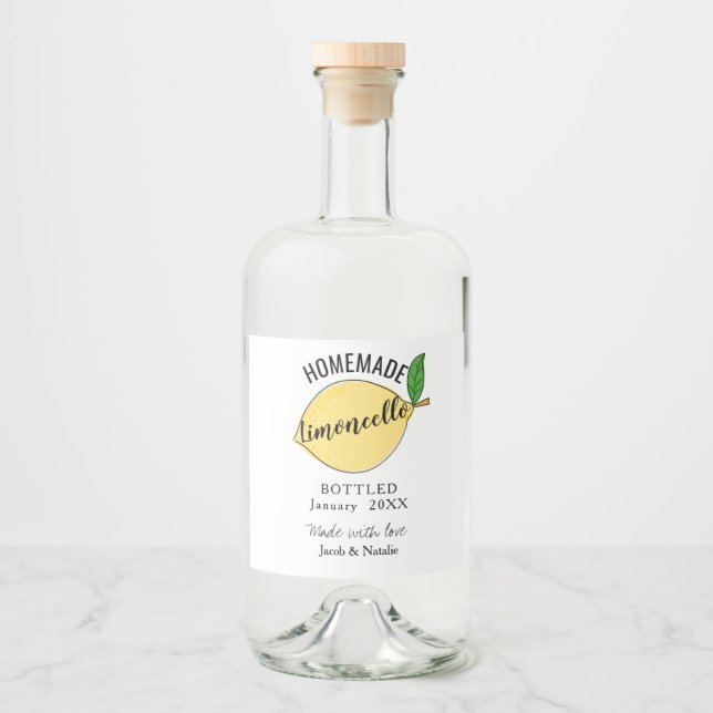 custom homemade limoncello wedding favor (Frente)