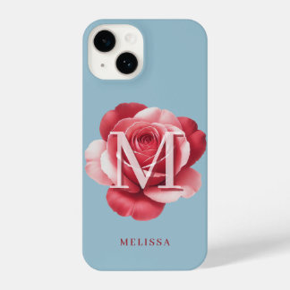 Custom Initial Rose iPhone Case | Modern Floral 
