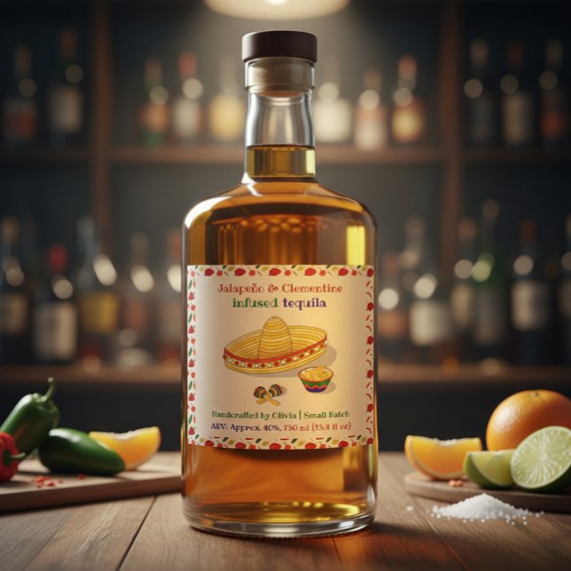 Custom Jalapeño & Clementine Infused Tequila Label (Criador carregado)