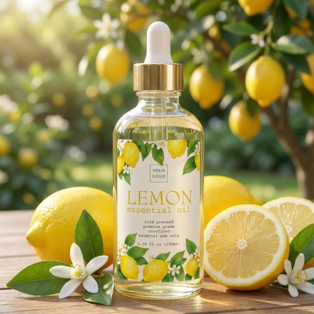 Custom Lemon Essential Oil Label (Criador carregado)