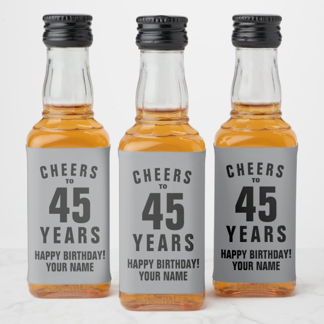 Custom Liquor Bottle Label for 45th Birthday party (Garrafas)