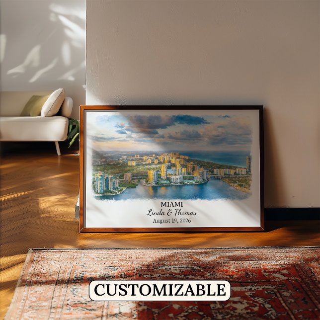 Custom Miami Wall Art, Florida Poster (Criador carregado)
