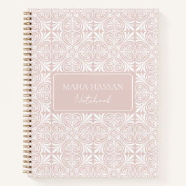 Custom Name Blush Rose Vector Pattern Journal