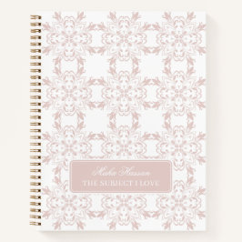 Custom Name Blush Rose Vector Pattern Journal