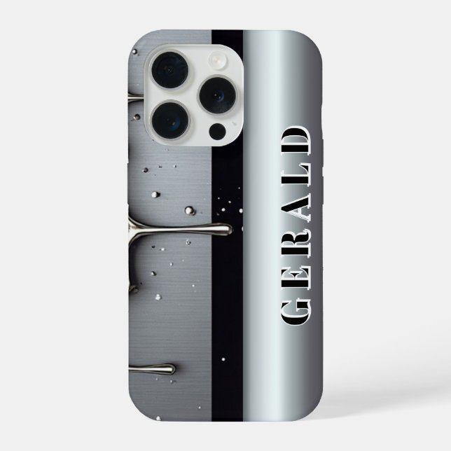 ✨ Custom Name Chrome Flow Liquid Silver Metal Drip (Verso)