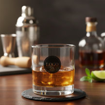 Custom Personalized Logo and Text Whiskey Glasses