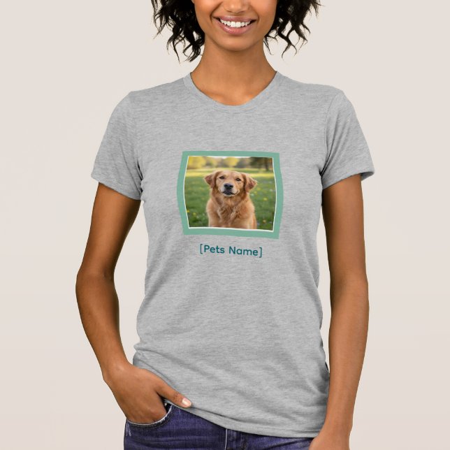 Custom Pet Photo T-Shirt for Dog & Cat Moms  (Frente)