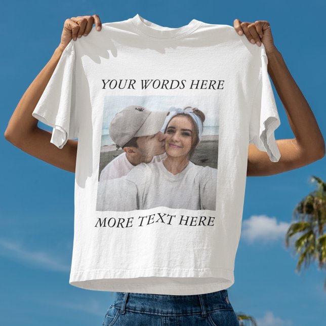 Custom Photo and Text T-Shirt (Criador carregado)