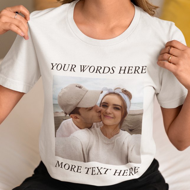 Custom Photo and Text T-Shirt (Criador carregado)