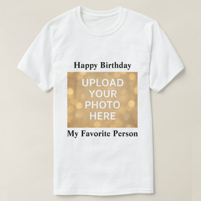 Custom Photo Happy Birthday T-Shirt (Frente do Design)