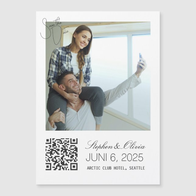 Custom Photo Wedding Save the Date magnet (Frente)