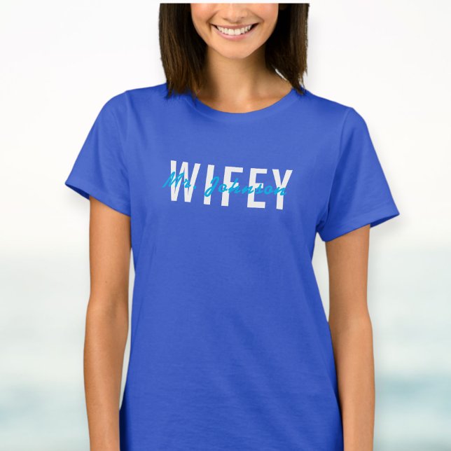 Custom printed t-shirt Wifey Hubby Couple (Criador carregado)