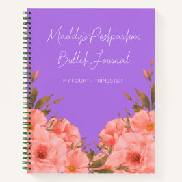 Custom Purple Floral Bullet Journal New Moms