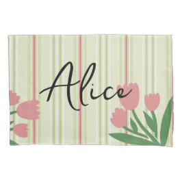 Custom retro stripes and floral green pink girly