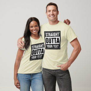 Custom STRAIGHT OUTTA your text black tank tops