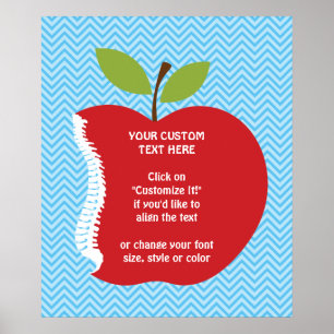 Custom Text Apple Spine Chiropractic Poster 20x24