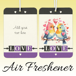 Custom text lovebirds romantic Valentine purple