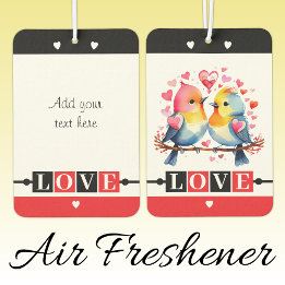 Custom text lovebirds romantic Valentine red