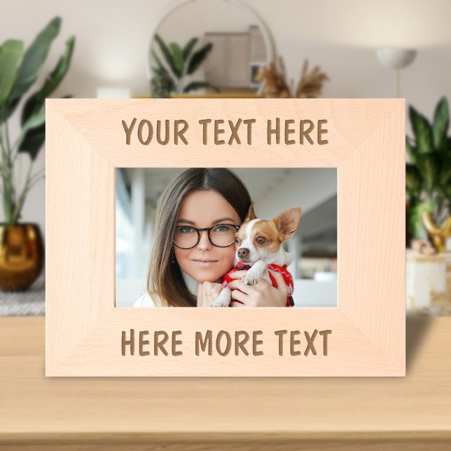 Custom Text Name Laser Etched Picture Frame (Criador carregado)
