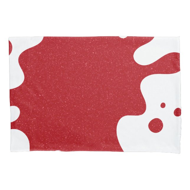 Custom Tomato Red & White Splash Pillowcase (Frente)