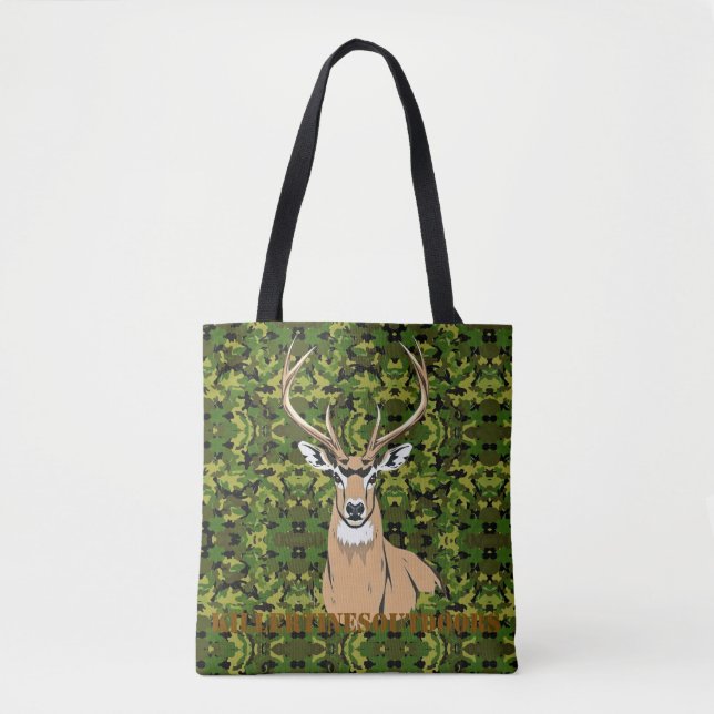 Custom tote bag with whitetail design (Frente)