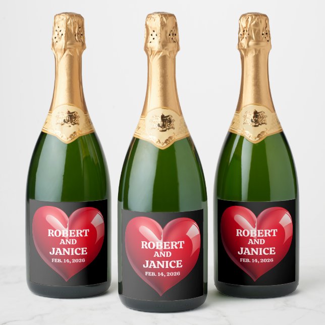 Custom valentines day personalize heart gift (Garrafas)