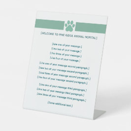 Custom VET Office 8x10 Desk Display Pedestal Sign