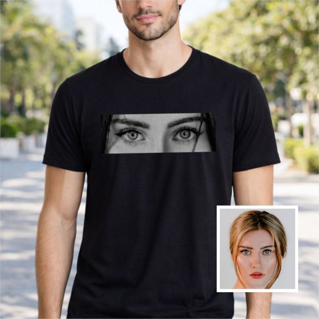 Custom Your Loved One Eyes Photo T-Shirt (Criador carregado)