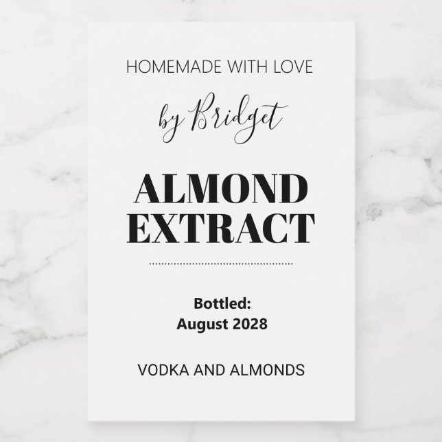 Customizable Almond Extract Label (Rótulo Único)