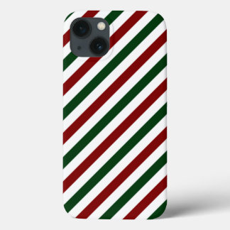 Customizable Diagonal Christmas Stripes iPhone