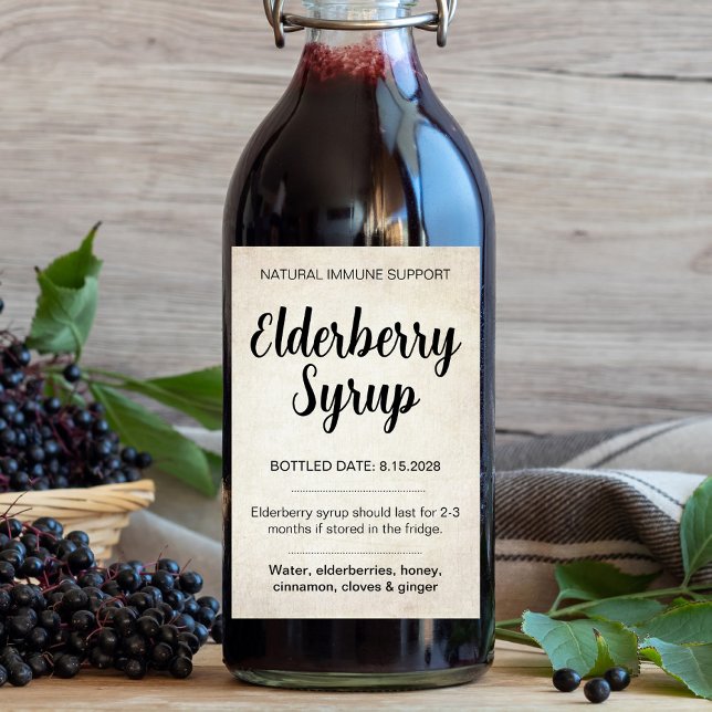 Customizable Elderberry Syrup Label ZEB_02 (Criador carregado)