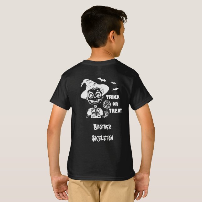 Customizable Halloween Skeleton T-shirt boy (Parte Traseira Completa)