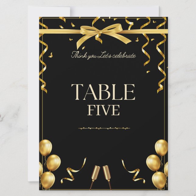 Customizable Prestige Gold Retirement Table Number (Frente)