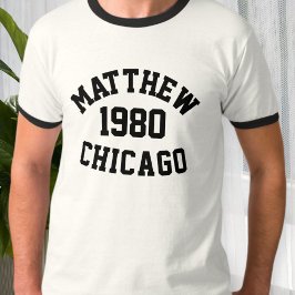 Customizable T-Shirt with Name, Birthdate, and Cit