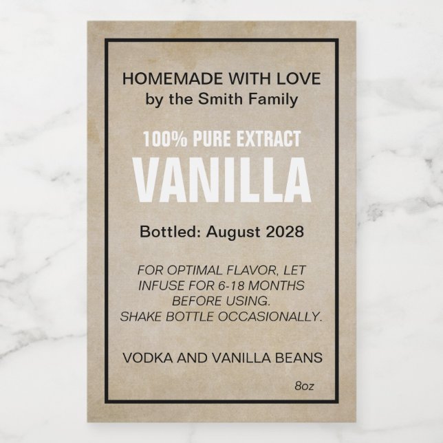 Customizable Vanilla Extract Label ZVE_07b (Rótulo Único)