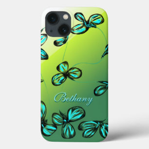 *customize* floral do caso do iPad do verde azul
