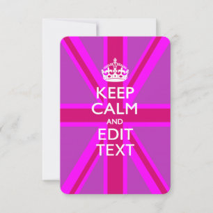 Customize Your Keep Calm Edit Text on Pink Union J