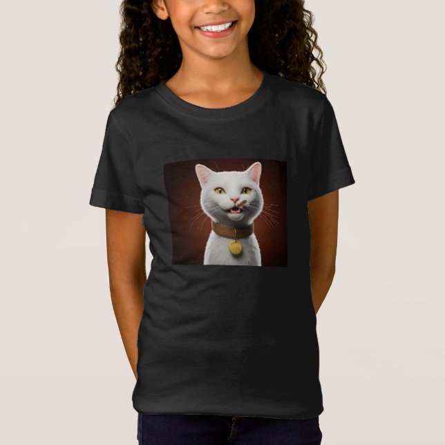 Cute Aesthetic Cat illustration T-shirt (Frente)