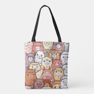 Cute Alpaca & Llama Tote Bag - Adorável Kawaii