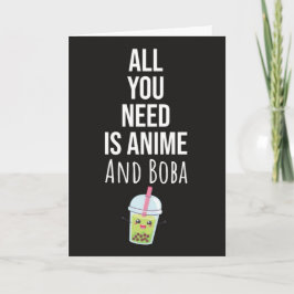 Cute Anime Cartões de Boba Bubble Tea Kaiwaii Otak