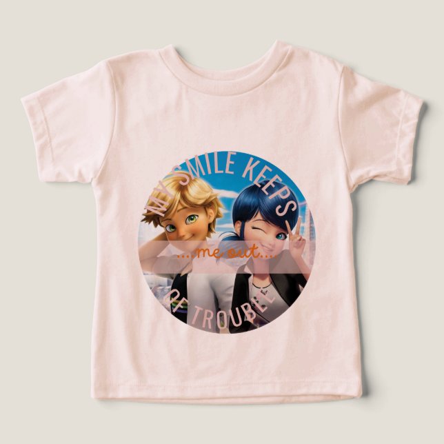 Cute Anime Style Miraculous Ladybug Quote T-Shirt (Design frontal)
