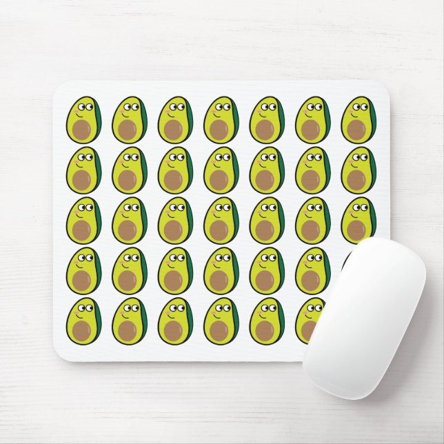 Cute Avocado Mouse Pad - Fruit Desk Accessory (Com mouse)