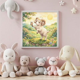 Cute Baby Aries Zodiac Wall Art Poster