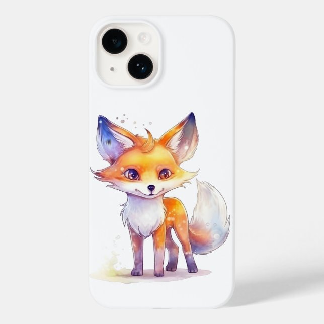 Cute Baby Fox iPhone 14 Case (Verso)