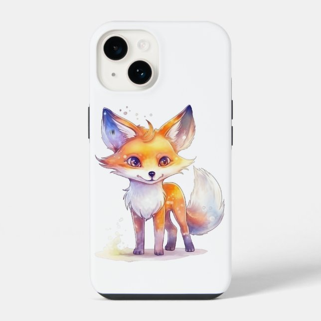 Cute Baby Fox iPhone 14 Case (Verso)