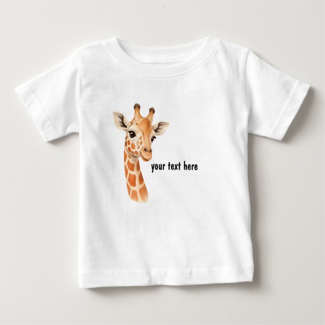 Cute Baby Giraffe Personalized Baby T-Shirt (Frente)