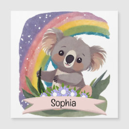 Cute Baby Koala Rainbow Nome Personalizado