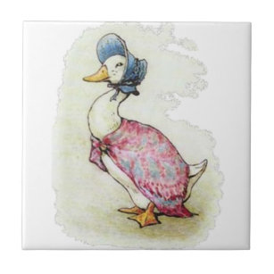 Cute Beatrix Potter, Jemima Puddle Duck Azulejo